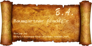 Baumgartner Aladár névjegykártya